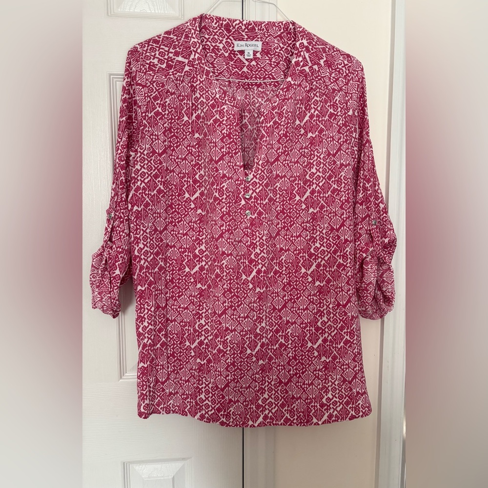 Kim Rogers Mauve Geometric Blouse